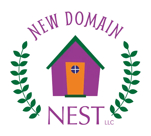 A purple and green logo for the nest.